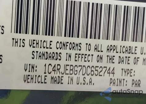 2013 Jeep Grand Cherokee Limited из США, поврежденный, VIN 1C4RJEBG7DC652744